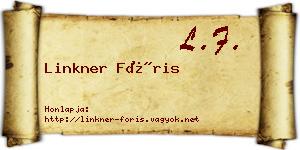 Linkner Fóris névjegykártya